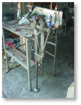 legvise mounted on bench